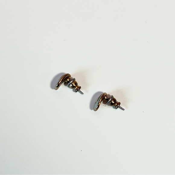 Vintage retro mini art deco pastel stud earrings - Picture 3 of 3